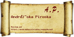 Andráska Piroska névjegykártya