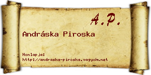 Andráska Piroska névjegykártya
