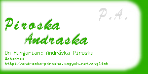 piroska andraska business card
