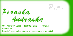 piroska andraska business card